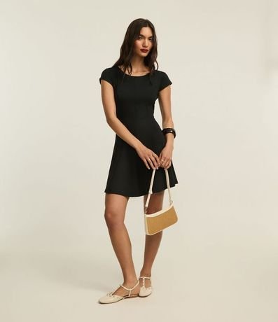Vestido Corto en Punto Roma con Recortes 2