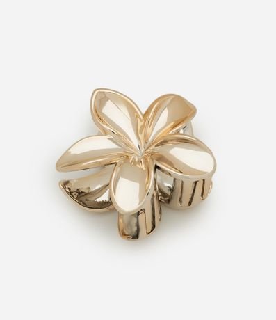 Pinza para el Pelo con Forma Floral y Efecto Metalizado