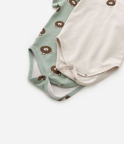 Kit 02 Bodies Infantiles con Estampa de Oso - Talle 0 a 18 Meses 5
