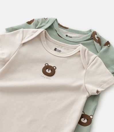 Kit 02 Bodies Infantiles con Estampa de Oso - Talle 0 a 18 Meses 7