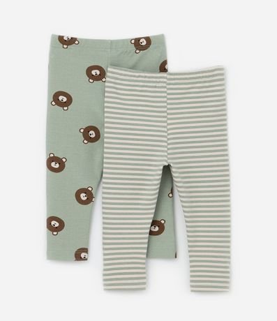 Kit 02 Pantalones Infantiles en Cotton - Talle 0 a 18 meses 2