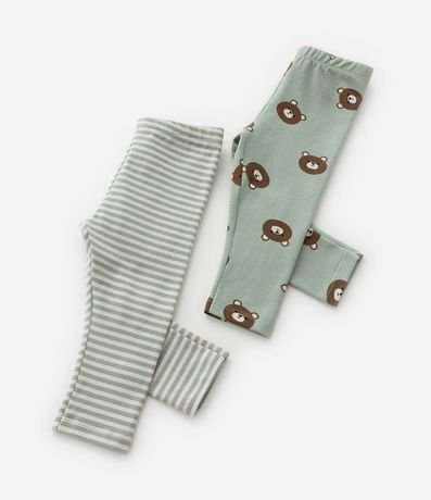 Kit 02 Pantalones Infantiles en Cotton - Talle 0 a 18 meses 5