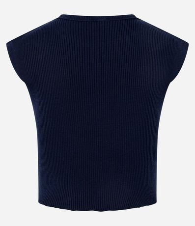 Blusa Corta en Punto con Hombro Caído 6