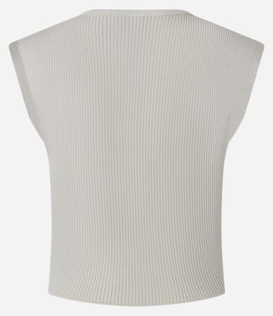 Blusa Corta en Punto con Hombro Caído 6