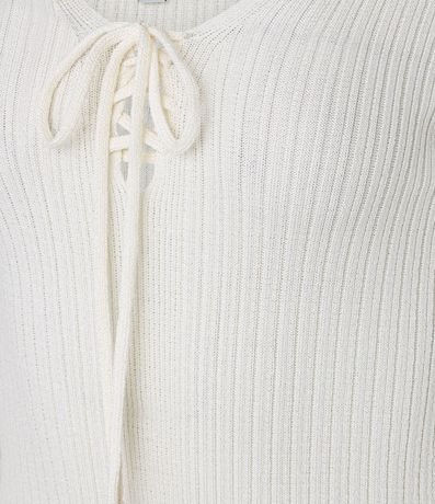 Blusa Acanalada en Punto con Lazo y Puño Amplio 4