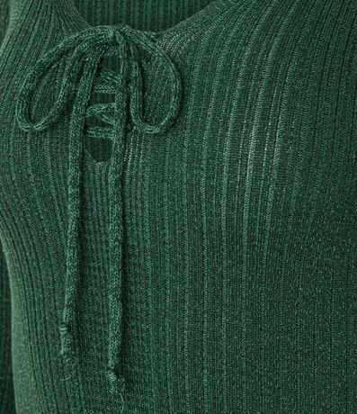 Blusa Acanalada en Punto con Lazo y Puño Amplio 5