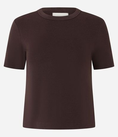 Blusa Básica Ajustada en Rib con Cuello Redondo 5