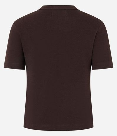 Blusa Básica Ajustada en Rib con Cuello Redondo 6