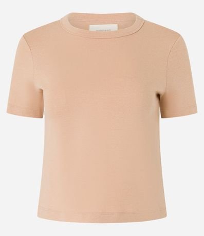 Blusa Básica Ajustada en Rib con Cuello Redondo 3