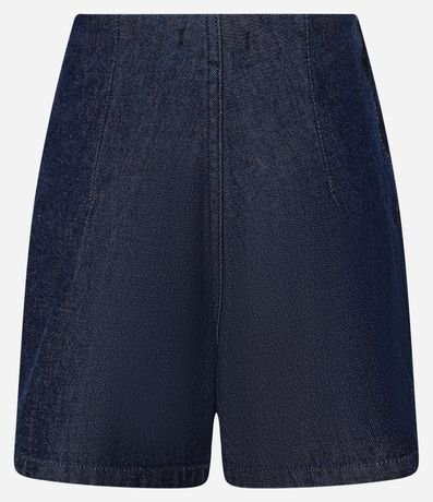 Short Pollera en Jeans Raw con Botón de Flor Metalizado 6