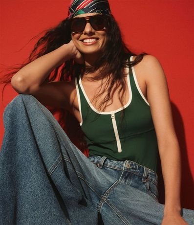 Body con Bies Contrastante y Cremallera Delantera 8