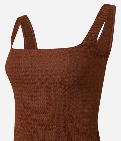 Vestido Recto Midi Texturizado con Escote Cuadrado 6