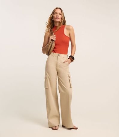 Body Canelado en Rib con Cuello Alto y Perna Cavada 4