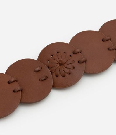 Cinturón Western Mediano en PU con Discos y Hebilla Gravada 2