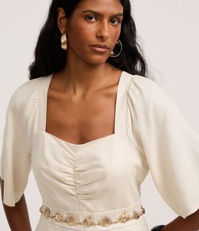 Mono Wide Leg en Viscolino con Fruncido en el Busto 3