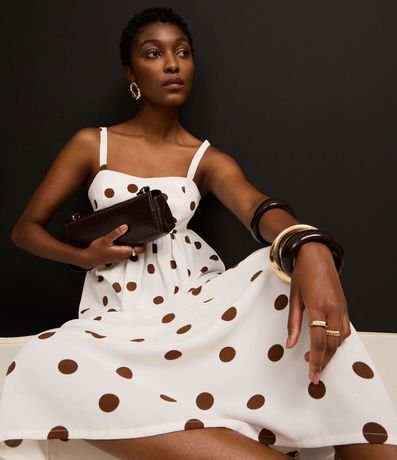 Vestido Evasê Midi en Airflow con Estampa de Lunares 7