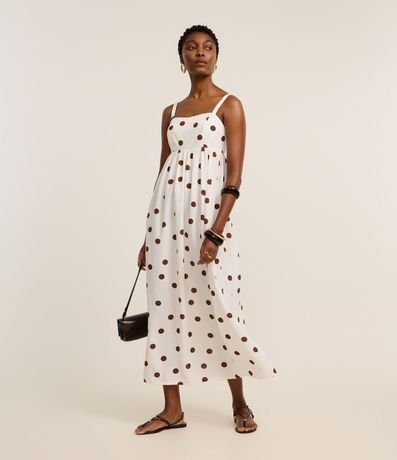 Vestido Evasê Midi en Airflow con Estampa de Lunares