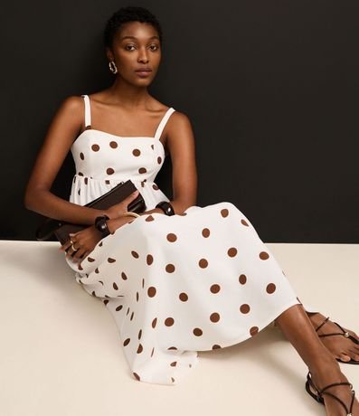 Vestido Evasê Midi en Airflow con Estampa de Lunares 6