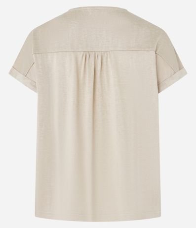 Blusa en Flamê con Entremeio en la Manga Dobrada 6