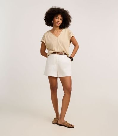 Blusa en Flamê con Entremeio en la Manga Dobrada 2