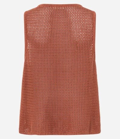 Blusa en Punto con Punto Cutout Flor de Tejido en el Hombro 10