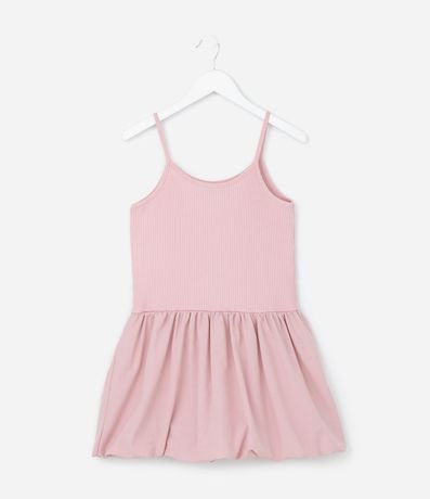 Vestido Balonê Corto con Textura Acanalada - Talle 7 a 14 años 3