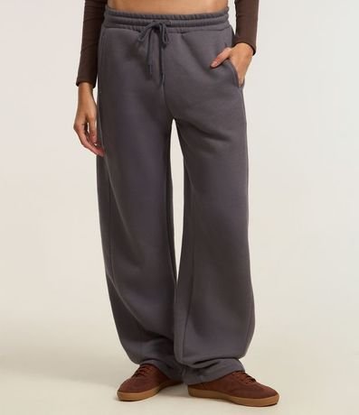 Pantalón Barrel en Algodón con Forro Fleece y Lazo en la Cintura 3