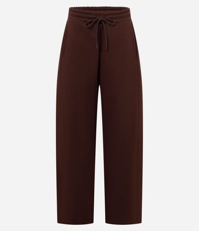 Pantalón Barrel en Algodón con Forro Fleece y Lazo en la Cintura 6