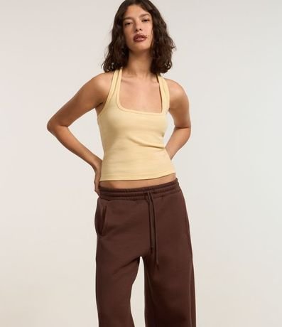 Pantalón Barrel en Algodón con Forro Fleece y Lazo en la Cintura 2