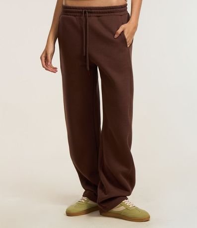 Pantalón Barrel en Algodón con Forro Fleece y Lazo en la Cintura 3