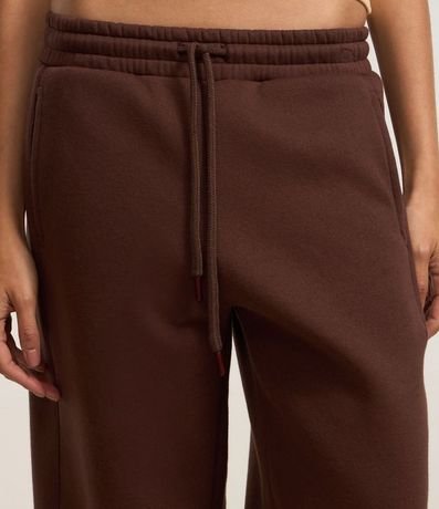 Pantalón Barrel en Algodón con Forro Fleece y Lazo en la Cintura 4