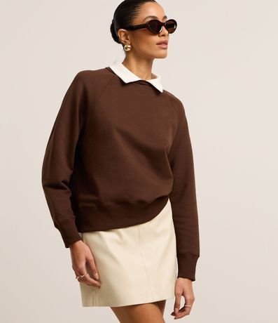 Saco en Algodón con Cuello Camisa y Sisa Raglán