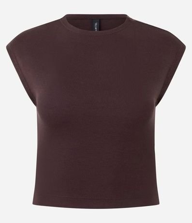 Blusa Sin Manga en Rib con Textura de Rayas 4