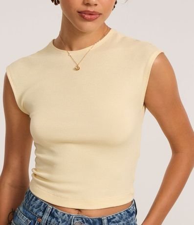 Blusa Sin Manga en Rib con Textura de Rayas 4