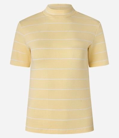Blusa en Rib con Cuello Mediano y Estampa Rayada 6