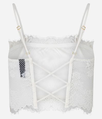Blusa Cropped de Bretel en Encaje con Forro 3