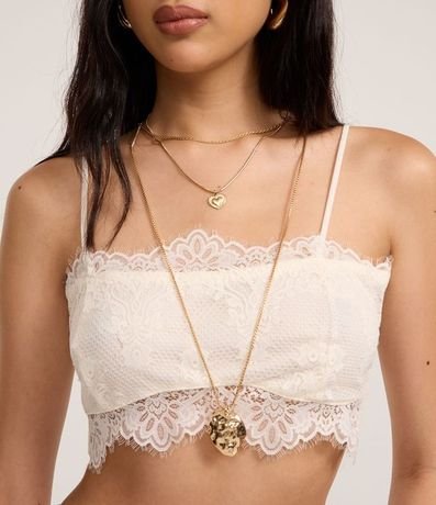 Blusa Cropped de Bretel en Encaje con Forro 3