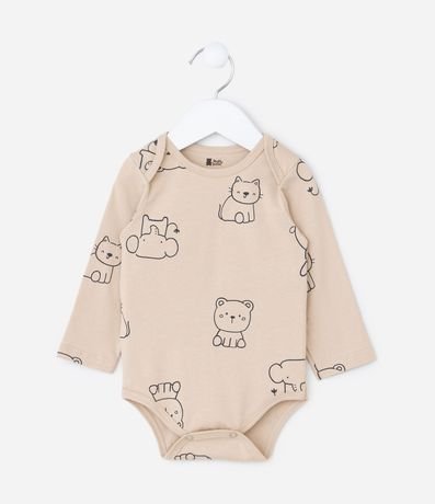 Body Infantil en Algodón con Estampa Animalitos - Talle RN a 18 meses 2