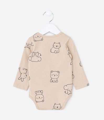 Body Infantil en Algodón con Estampa Animalitos - Talle RN a 18 meses 3