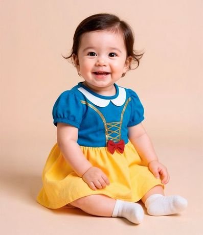 Vestido Body Infantil con Estampa Branca de Neve - Talle 0 a 18 meses