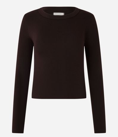 Blusa Básica Acanalada en Rib con Cuello Redondo 7