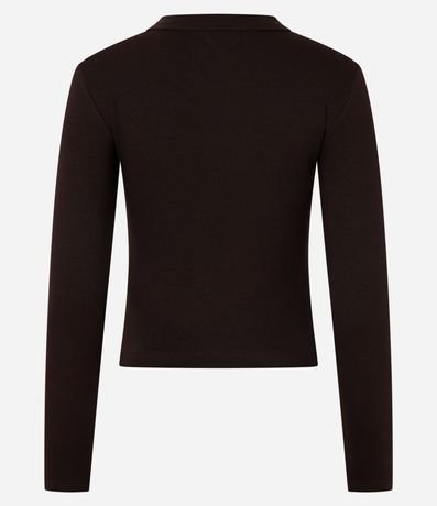 Blusa Básica Acanalada en Rib con Cuello Redondo 9