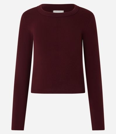 Blusa Básica Acanalada en Rib con Cuello Redondo 6