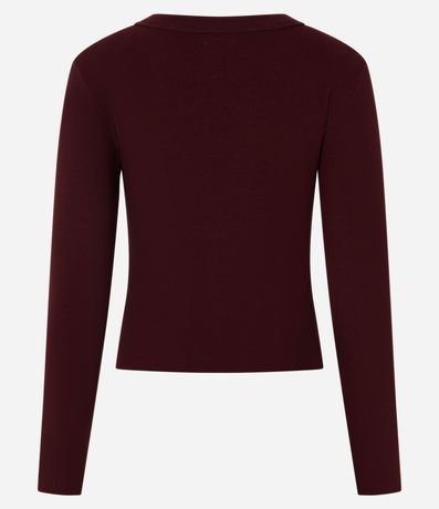 Blusa Básica Acanalada en Rib con Cuello Redondo 8