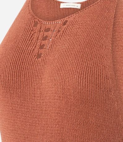 Vestido Long Midi en Punto con Vazados y Punto Diferenciado 8