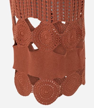 Vestido Long Midi en Punto con Vazados y Punto Diferenciado 9