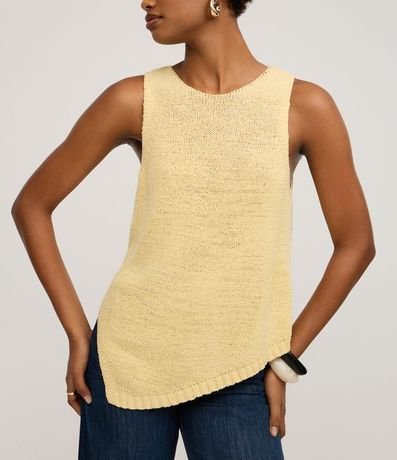 Blusa en Punto con Escote Redondo y Bajo Assimétrica 4