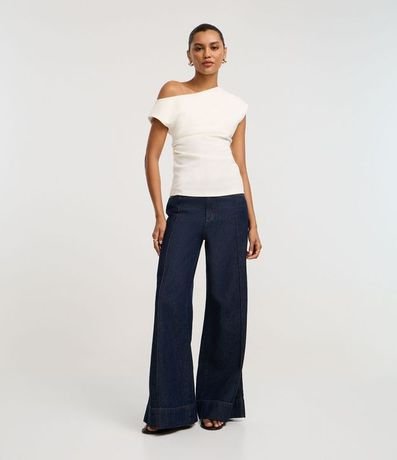 Blusa con Escote Asimétrico y Drapeado Lateral 2