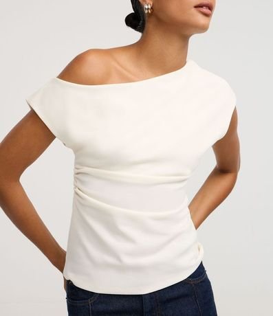 Blusa con Escote Asimétrico y Drapeado Lateral 4