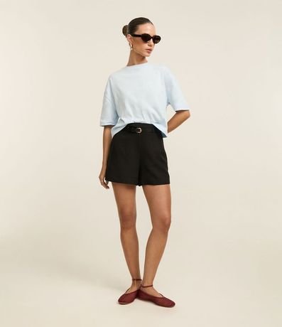 Remera Boxy en Algodón con Cuello Redondo 2
